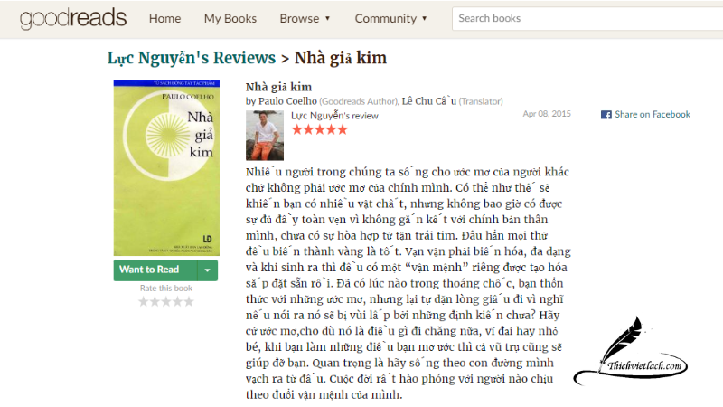 Review sach nha gia kim goodreads